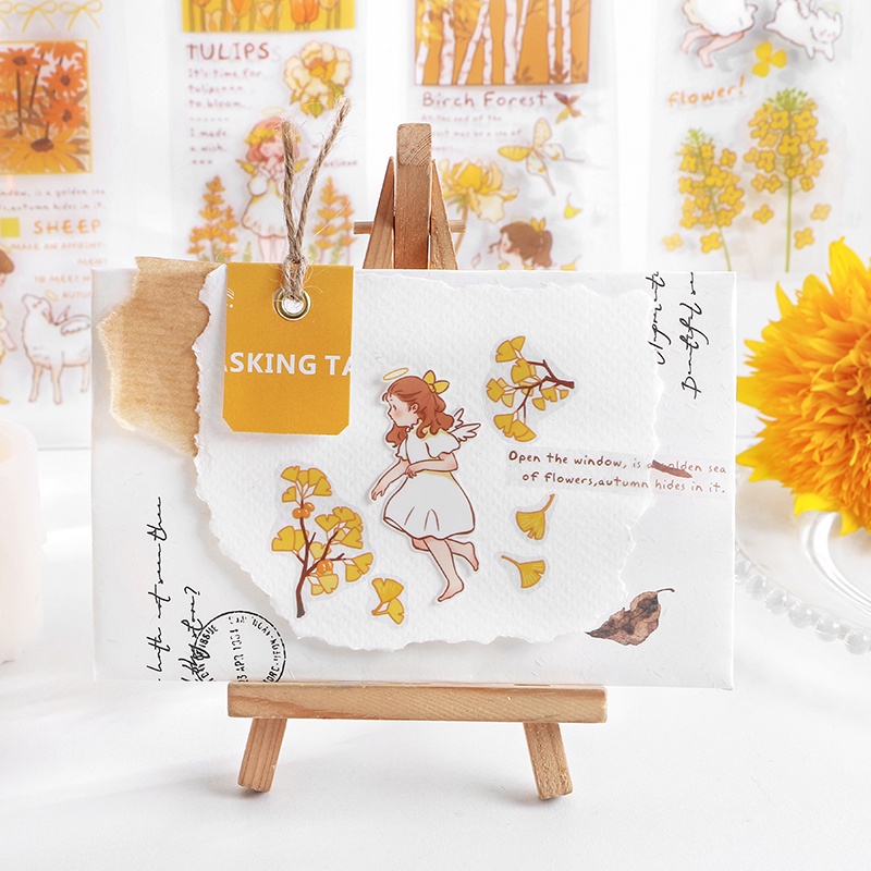 1 Tấm Băng Keo Dán Phong Cảnh Màu Vàng Thú Cưng