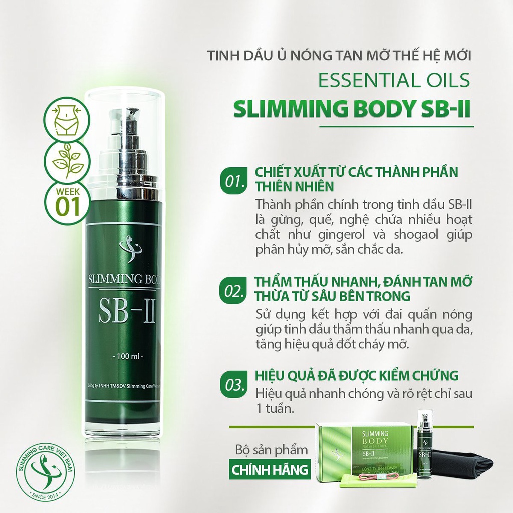 Tinh Dầu Ủ Nóng Tan Mỡ Bụng Slimming Body SB-II, Tan Mỡ Bụng, Tay, Chân, Đùi [ CHÍNH - HÃNG ]