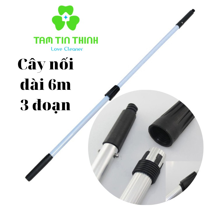 Cây nối lau kính, vệ sinh pin năng lượng mặt trời cán dài bằng nhôm 6m Baiyun