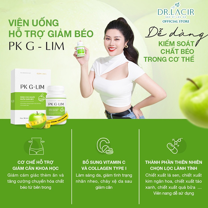 Viên uống giảm cân táo Pk G-Lim Lamer Dr Lacir Hộp 30 viên SimShop102