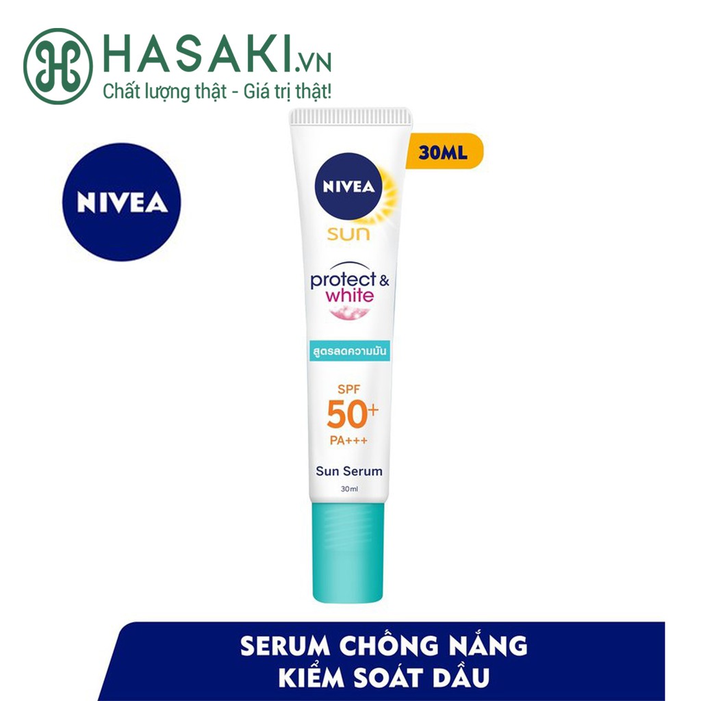 Tinh Chất Chống Nắng Nivea Dưỡng Sáng &amp; Kiểm Soát Dầu SPF50 PA+++ Protect &amp; White Sun Serum (Oil Control) 30ml