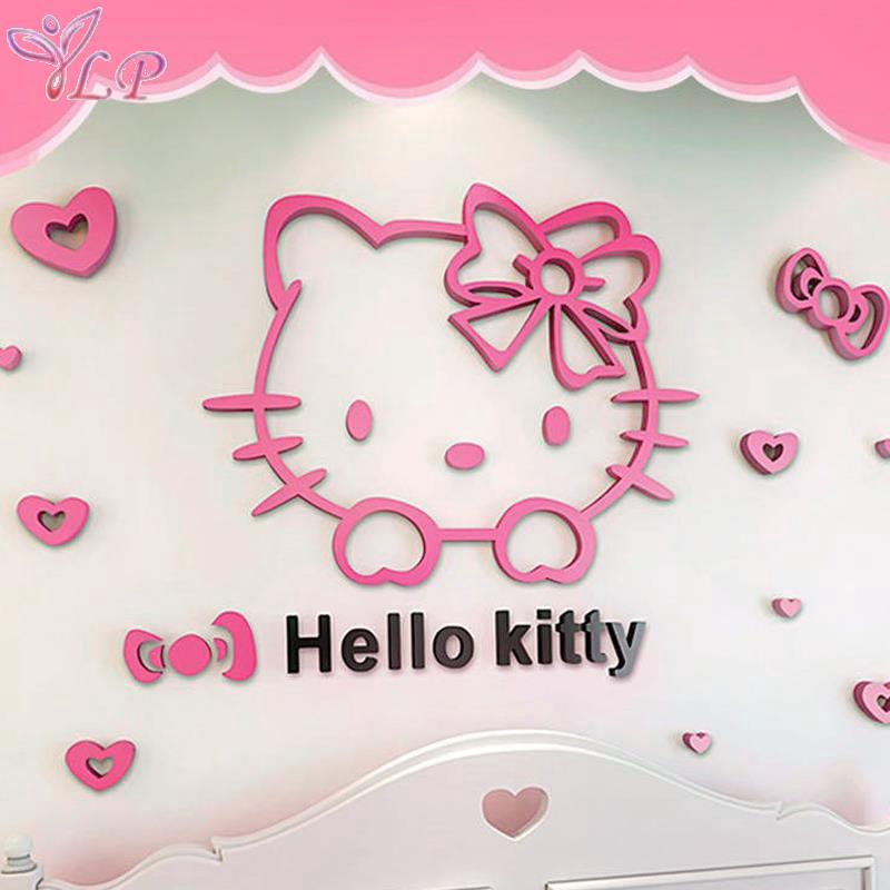 Decal dán tường hình Hello Kitty xinh xắn