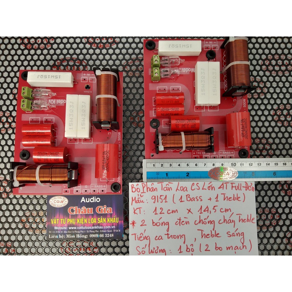 Mạch phân tần 4 tấc đơn 2 cái KN915 2 bóng đèn Audio Châu Gia