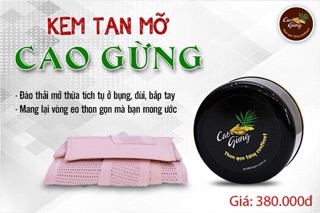 kem tan mỡ Cao Gừng