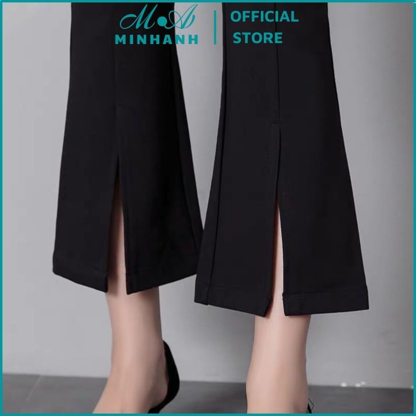 Quần legging dài nữ cạp cao ghen bụng ống loe xẻ trước trẻ trung tôn dáng-MINHANH.OFFICIAL.STORE