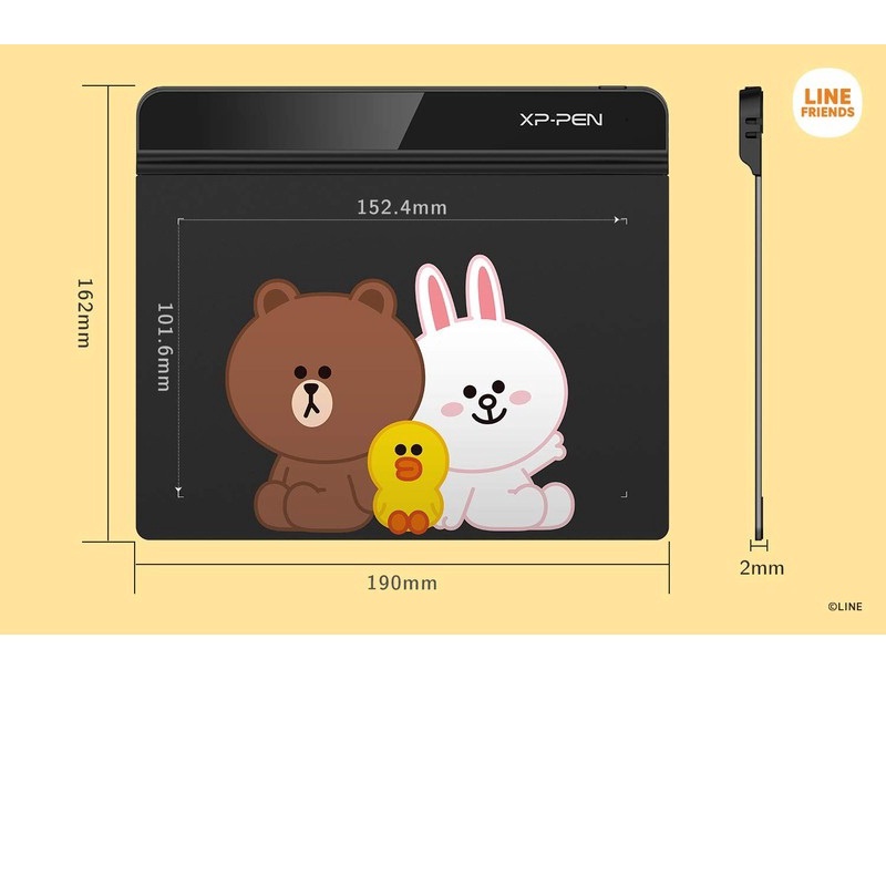 Bảng Vẽ Điện Tử Siêu Mỏng Lực Nhấn 8192 XP-Pen Star G640LM LINE FRIENDS + Kèm Combo Quà Tặng Hấp Dẫn + ĐẦU OTG