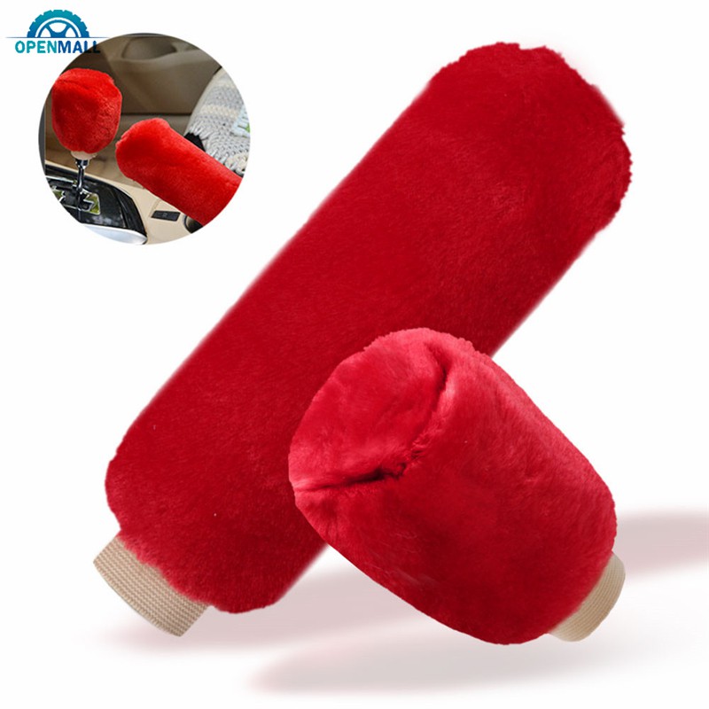 Set 2 đầu bọc thanh cần gạt điều khiển xe hơi và thanh thắng bằng nhung giữ ấm