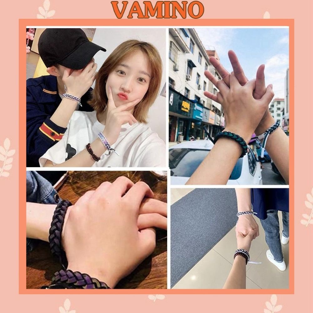 Vòng tay nam nữ phản quang nhựa nút cặp đôi V14 siêu hot giá rẻ