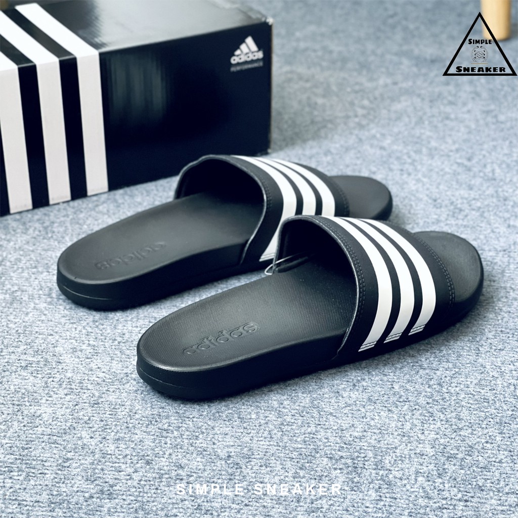 Dép Adidas Chính Hãng 🔴FREESHIP🔴Adidas Adilette Comfort Slides Black White Chính Hãng - Dép Thời Trang Đế Mềm AP9971
