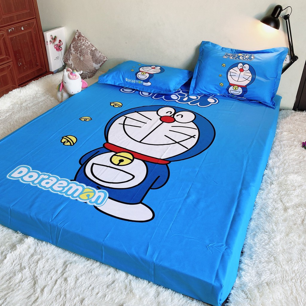 Bộ Ga Gối Cotton Tina LIDACO cho bé -  Doraemon chuông