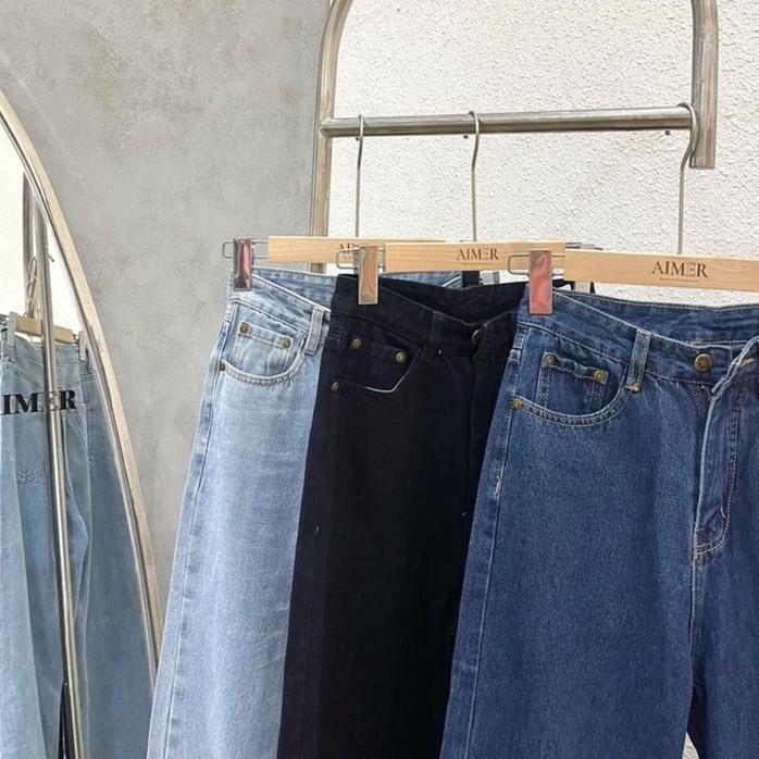 Quần Jeans Ống Rộng Nhà LOVI Vải Jeans Lưng Cao Dáng Suông Form Rộng Hack Dáng