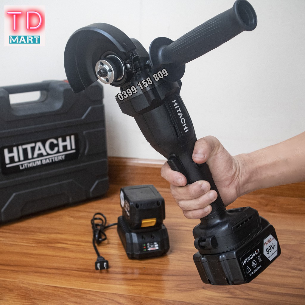 Máy mài, máy cắt cầm tay dùng pin HITACHI 99V không chổi than, lõi đồng