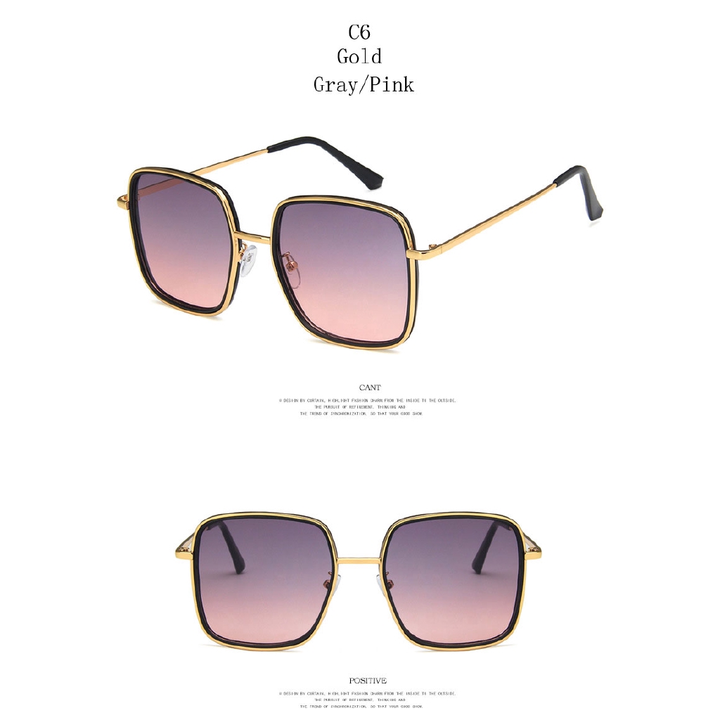 Kính Mát Samjune 6298 Gọng Vuông Chống Tia UV 400 Phong Cách Vintage Cho Nam Và Nữ