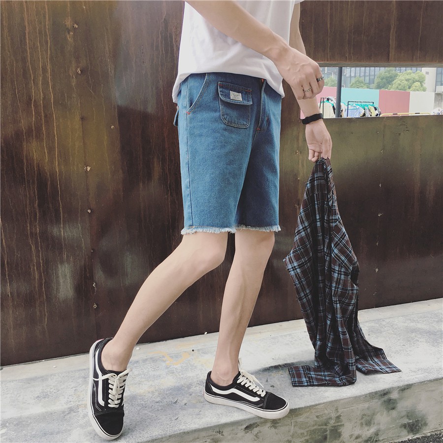 Quần short denim thô