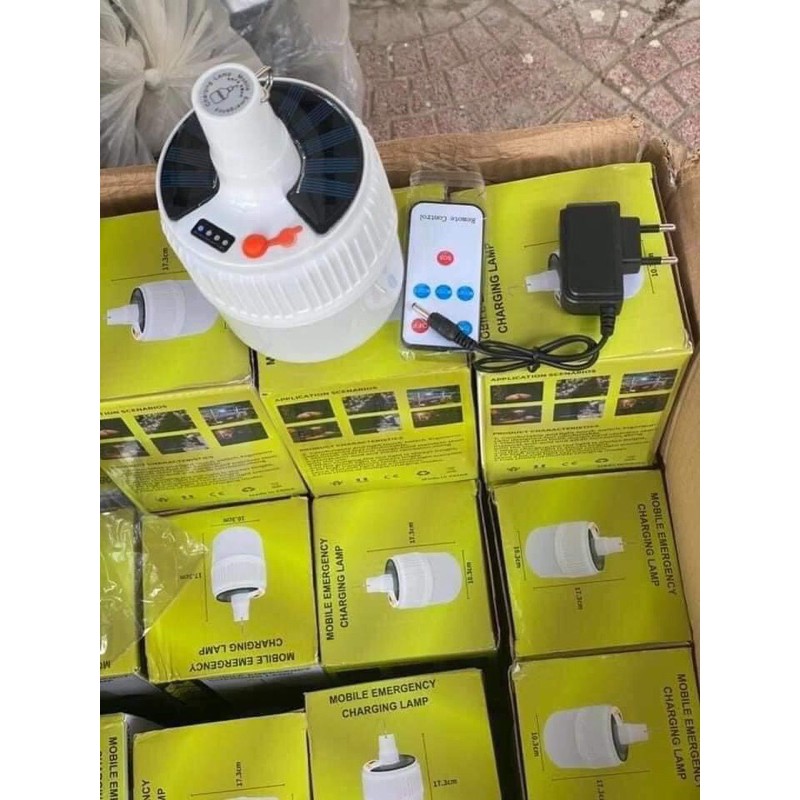 Bóng đèn led tích điện năng lượng mặt trời 5 chế độ - có điều khiển - sử dụng năng lượng mặt trời - dùng 4-6h