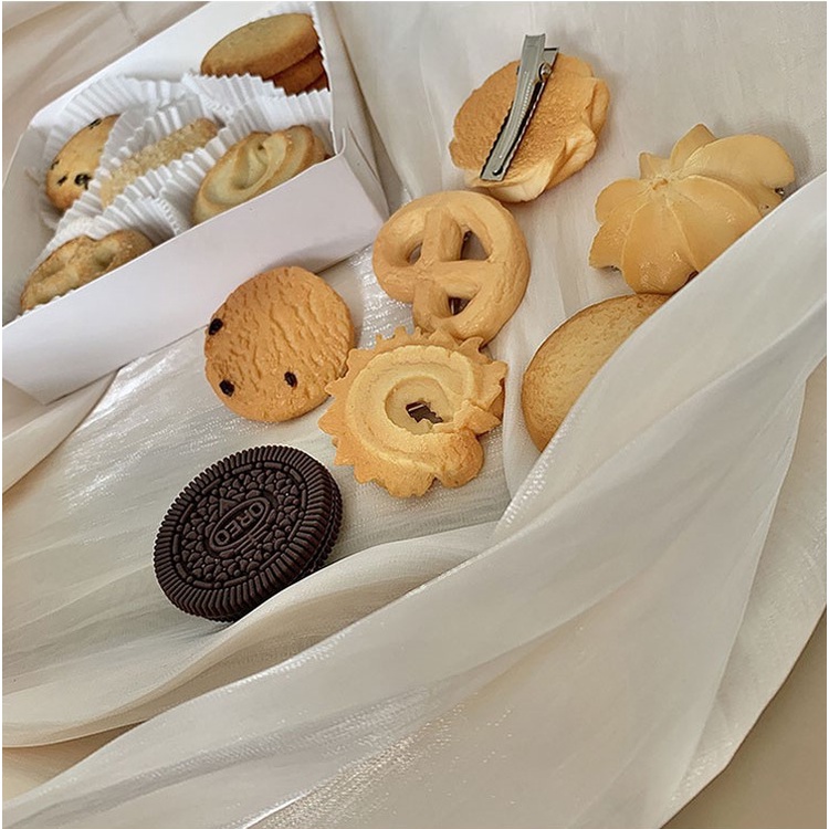 Kẹp tóc hình bánh quy xốp giả hàn quốc hot K23