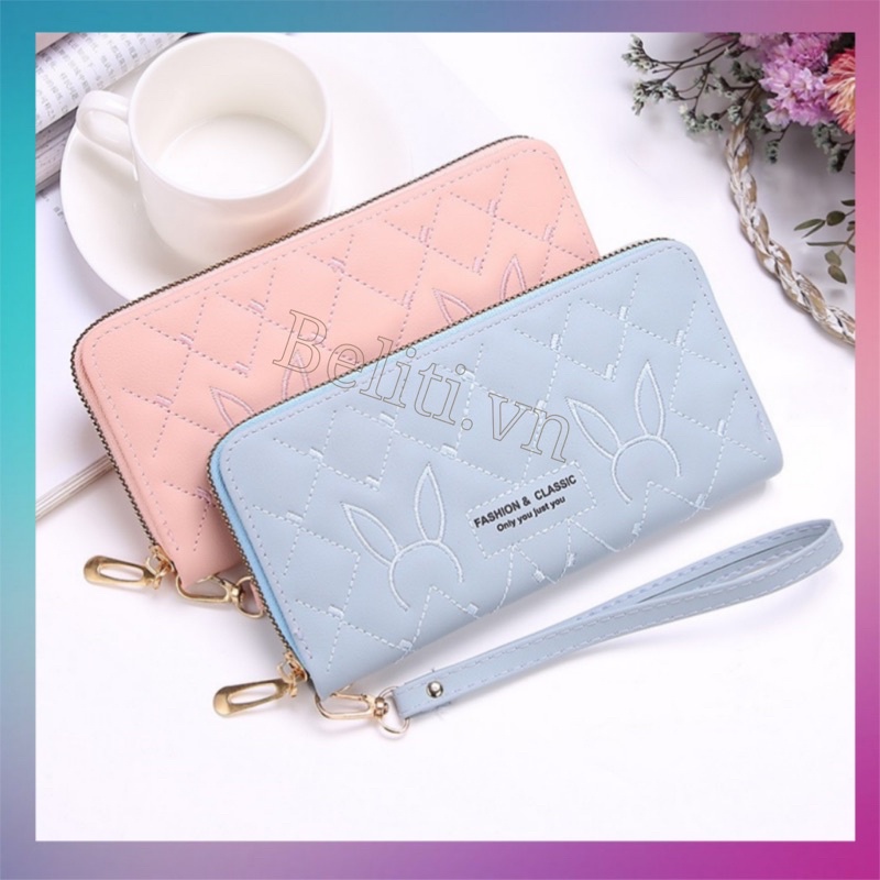 VÍ DÀI NỮ CẦM TAY FOREVER YOUNG DẬP NỔI THỎ PHONG CÁCH HÀN QUỐC [Bel60B]