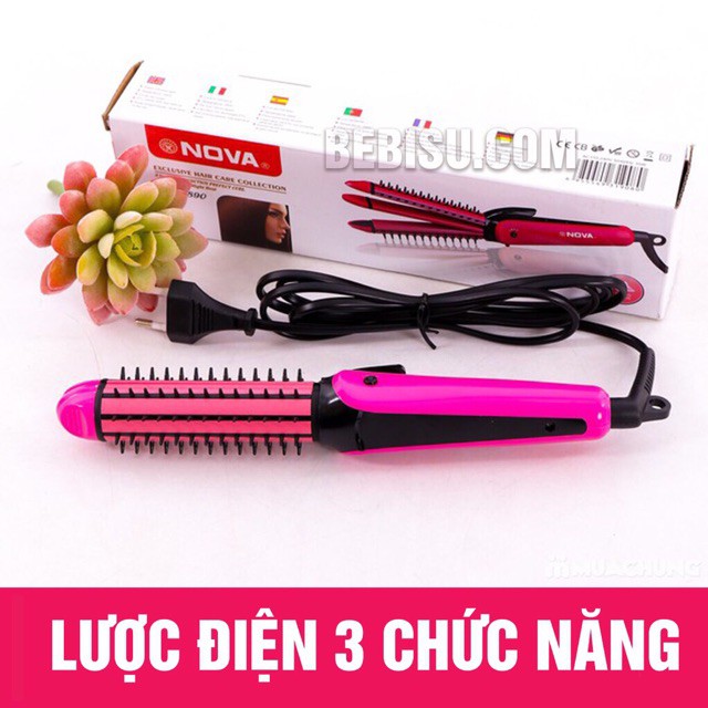 LƯỢC ĐIỆN NOVA 3 IN 1 TẠO KIỂU TÓC ( DẬP XÙ, UỐN XOĂN, LÀ TÓC) dj9Z