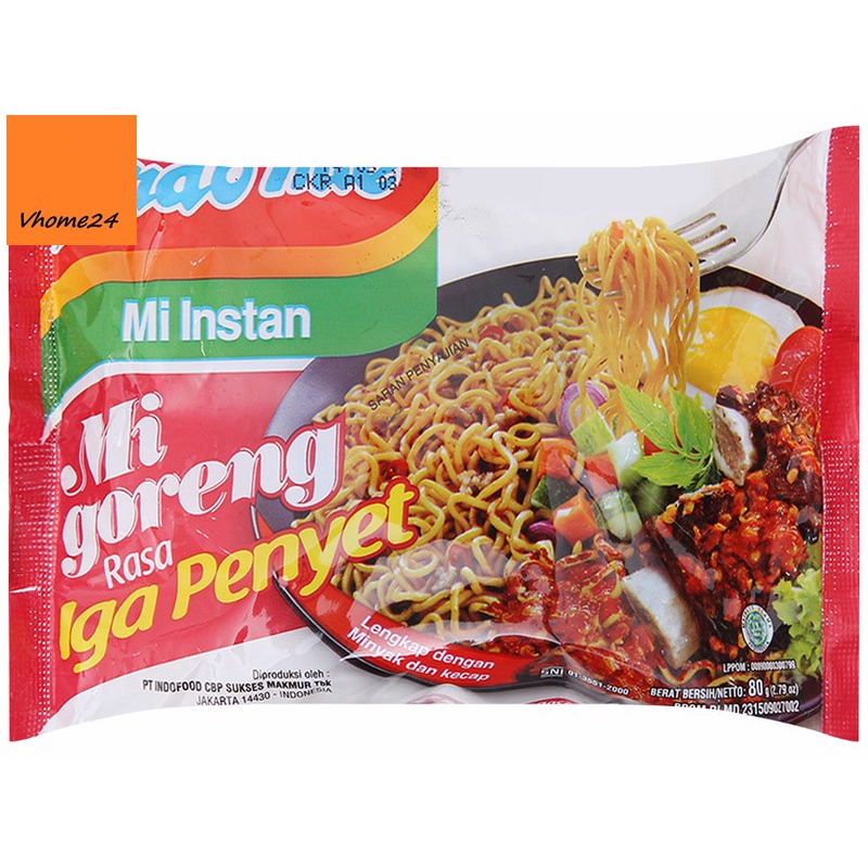 Mì xào khô Indomie Mi Goreng Rasa Rendang vị bò cay & vị sườn gói 91g