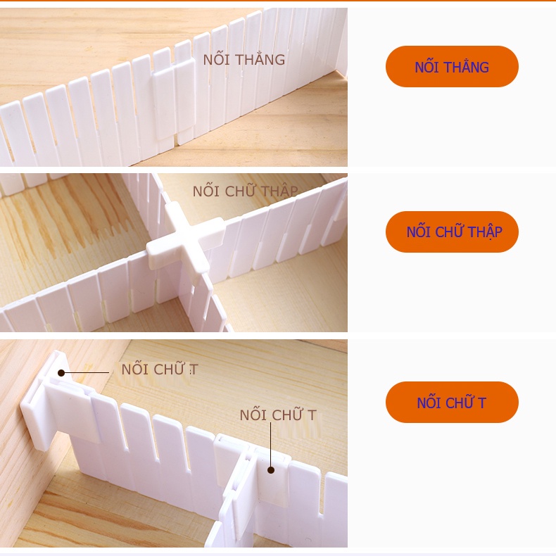 Thanh chia ngăn tủ, thanh nhựa chia ngăn kéo đa năng nhựa ABS dày dẻo và cứng cáp ADD101