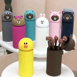 Hộp bút silicone gấu Brown Line