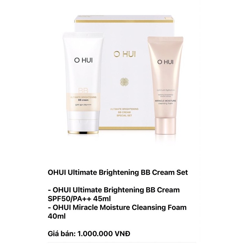 Set BB cream Ohui + SRM