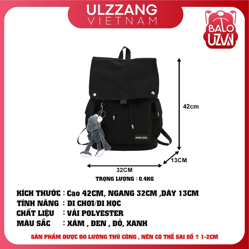 Balo đi học nam nữ Ulzzang basic thời trang, cặp sách laptop phong cách Unisex Hàn Quốc cho học sinh, sinh viên.