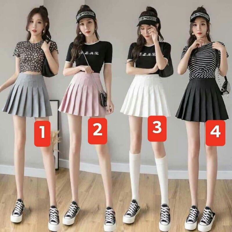Chân váy tennis quảng châu kèm quần đủ size chất đẹp dày dặn