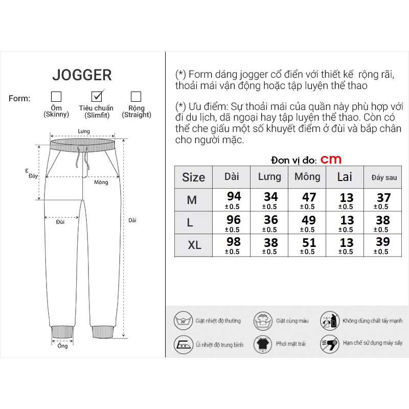 Quần Dài Jogger Nam Y2010 Đơn Giản M6