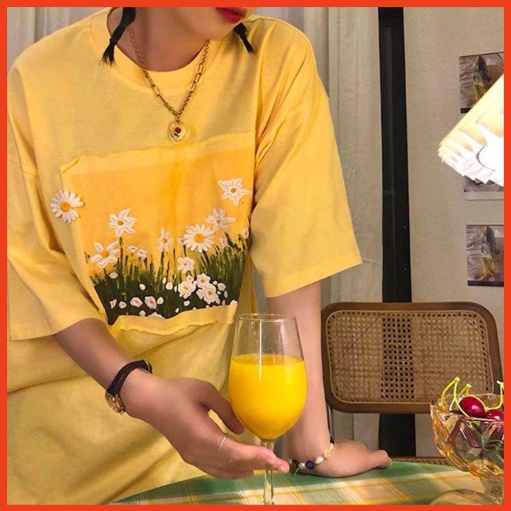 🌸 Thun cộc tay hoạ tiết form rộng thoải mái thể thao Ulzzang 🌸