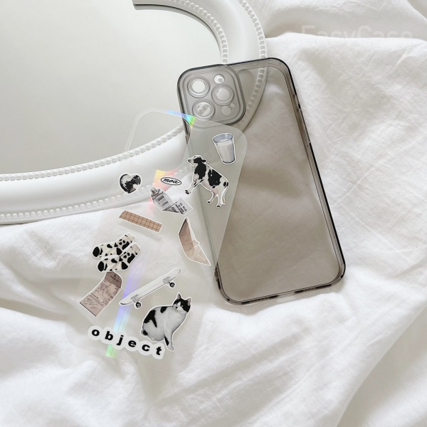 Korean Style DIY Sticker Silicone Transparent Phone Case iPhone 7 8 Plus X XS XR XsMax 12 11 11PRO 11PRO MAX Anti-drop Case