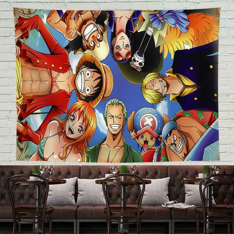 Anime Luffy One Piece Vải nền in Vải treo Trang trí phòng ngủ Ký túc xá cần phải có Vải dán tường Tấm thảm Tấm thảm Những gì bạn thấy là những gì bạn nhận được
