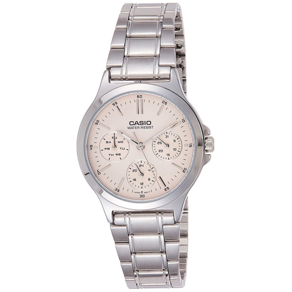 Đồng Hồ Casio Nữ Đồng Hồ Casio Chính Hãng LTPV300D - 4A Mặt Hồng Dây Thép Fullbox.