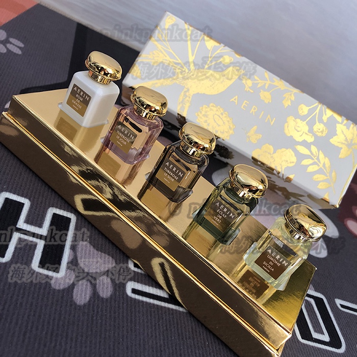 SASA ❤    Estee Lauder AERIN Perfume Set Sample 4ml Jasmine Amber Musk Mediterranean Grass Rose Tuberose Four Piece Set, Five Piece Set