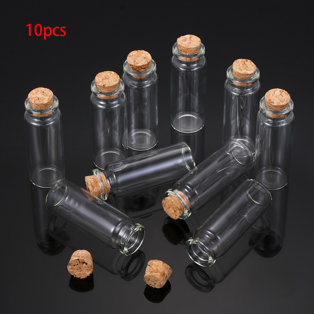 Gofidin 10 Lọ Điều Ước Rỗng Trong Suốt Cỡ Nhỏ Kèm Nút Bần Bằng Thủy Tinh