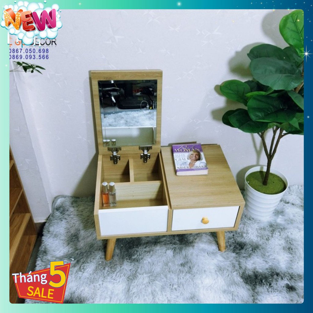 Bàn Trang Điểm , Bàn Phấn Mini Ngồi Bệt Gỗ MDF Phủ Min Cực Đẹp