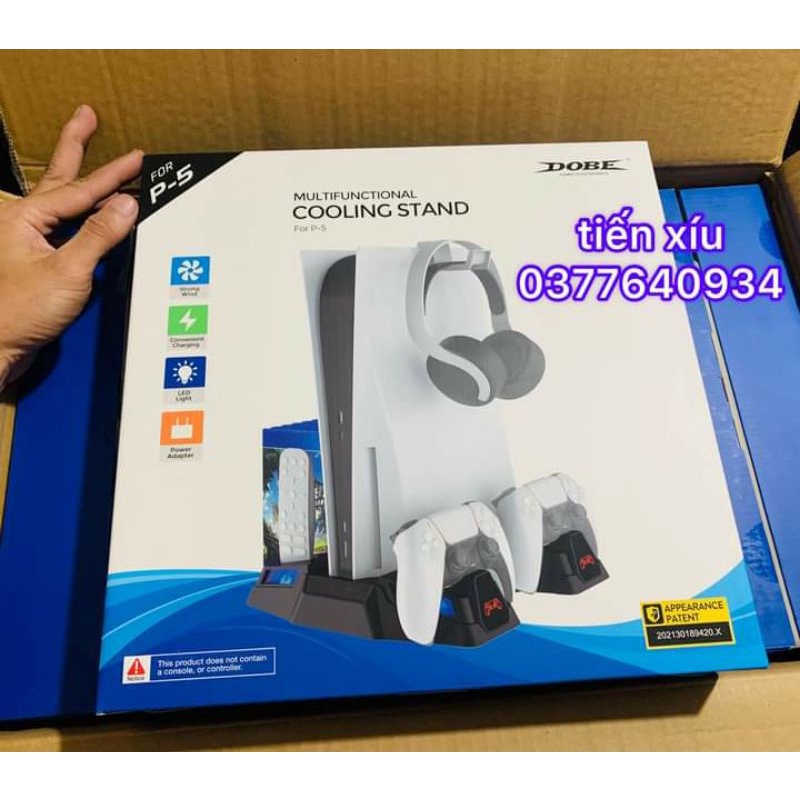 Đế tản nhiệt Ps5 Ipega Dobe đế dựng máy ps5 kèm quạt làm mát dock tản nhiệt Kèm sạc tay cho máy PS5