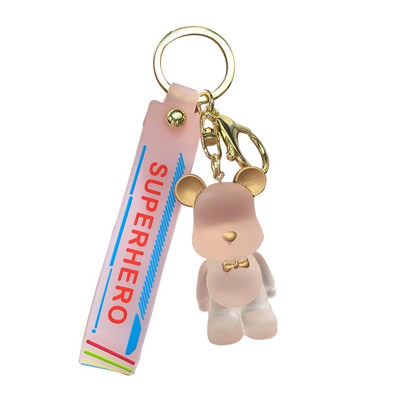 Móc Khoá Gấu Bearbrick Màu Pastel Có Dây Siêu Xinh