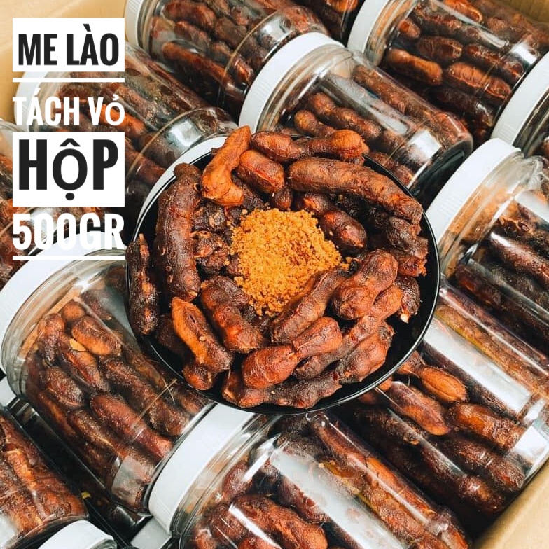 Me Lào Loại 1 Tách Vỏ Sấy Mộc , Kèm Muối Ớt Hộp 500gr