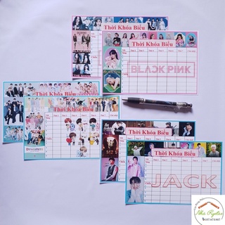 Thời khoá biểu idol bts/ blackpink/ jack