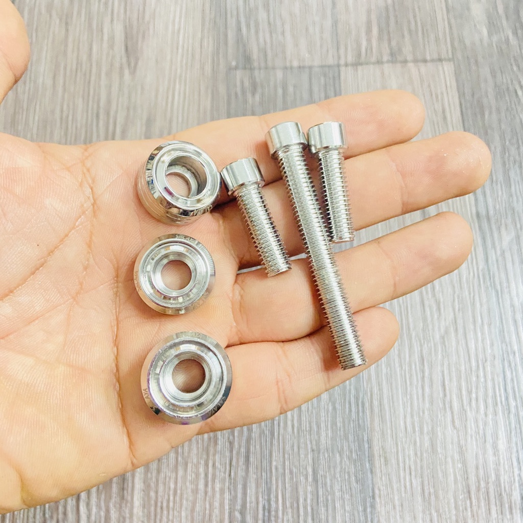 (Tân trang xe máy) Trọn bộ 03 ốc SALAYA thái xoắn gắn khâu cảng sau xe SH các đời, ốc kiểu tay dắt sau xe SH các đời