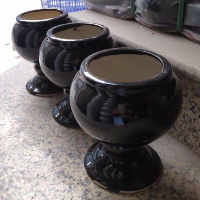 Chậu hoa sứ- xanh đen