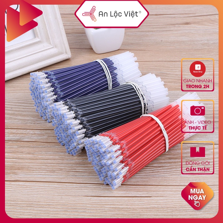 Set 20 ngòi Ruột Bút Bi Nước Gel 0.5mm Đầu Kim 3 màu Xanh - Đỏ - Đen
