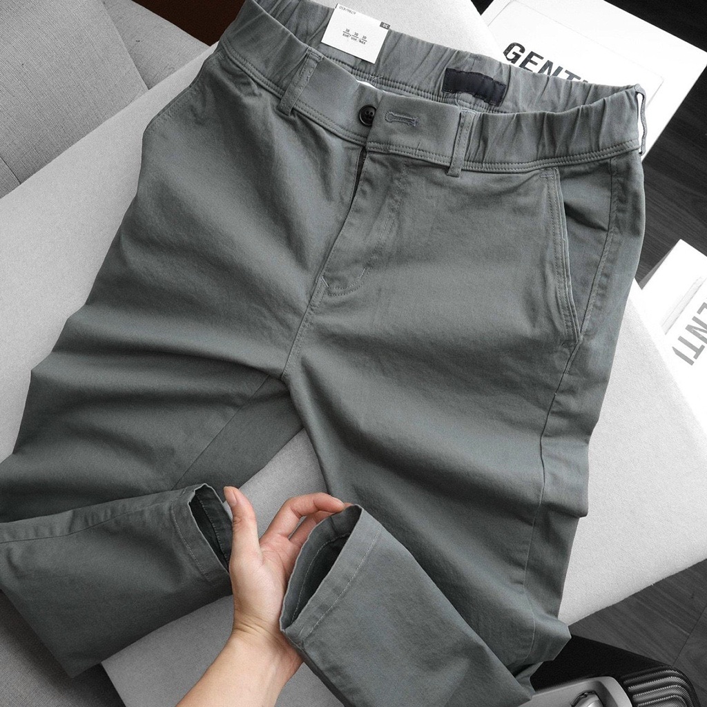 Quần Kaki Nam Dài Ống Suông Lưng Thun Form Slimfit Hàn Quốc Đẹp ANH DUY SHOP QK02