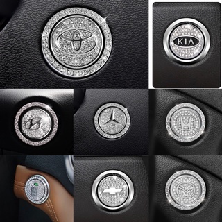 Vòng Đá và Logo xe ô tô Trang Trí Nút Khởi Động START STOP sang trọng cho xe Hyundai, kia, honda, mazda, toyota,..