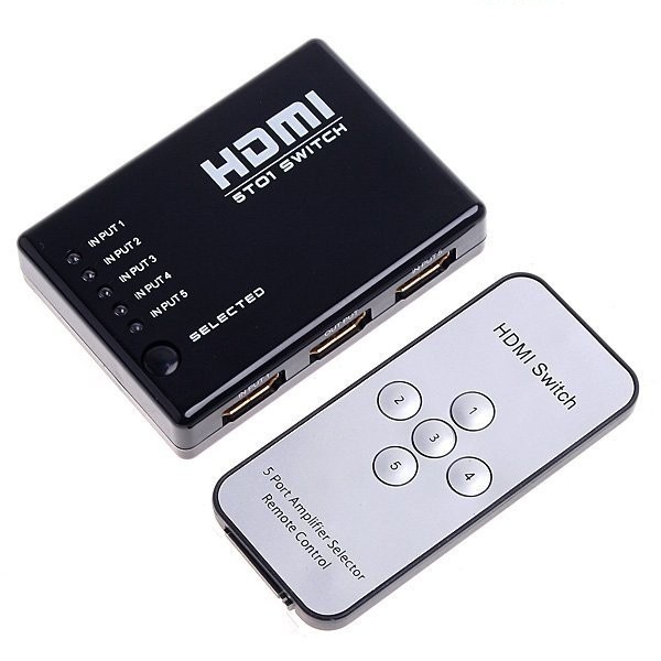 Bộ gộp HDMI Switch 5 in 1 out 5 cổng vào 1 cổng ra có điều khiển