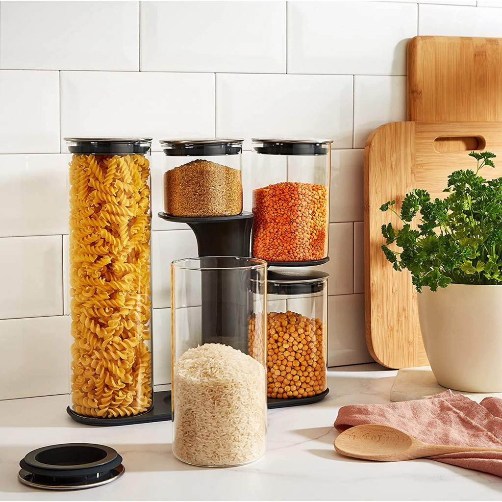 Set đựng thực phẩm và đồ khô 5 món Joseph Podium - Bình thủy tinh [Full hộp chính hãng Đức]
