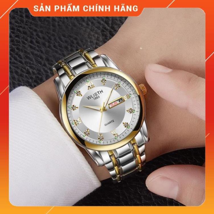 Đồng hồ nam cao cấp dây thép hiệu Wlisth,chống vô nước,chống xước,có dạ quang,bảo hành12 tháng,1 đổi 1