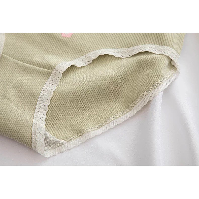 Quần Lót Nữ - Quần Lót Nữ Cotton gân tăm viền ren mềm mại kháng khuẩn tôn dáng sexy mẫu DAN STORE L1011