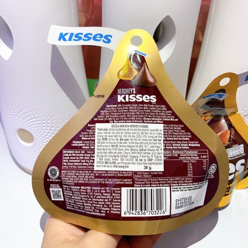 Socola Hershey'S Kisses Đủ Các Vị Gói 36g nhập khẩu Malaysia